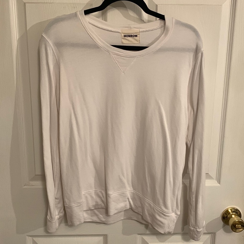 Monrow Boyfriends Women’s Pullover Sweatshirt With Snap Buttons on Sleeves